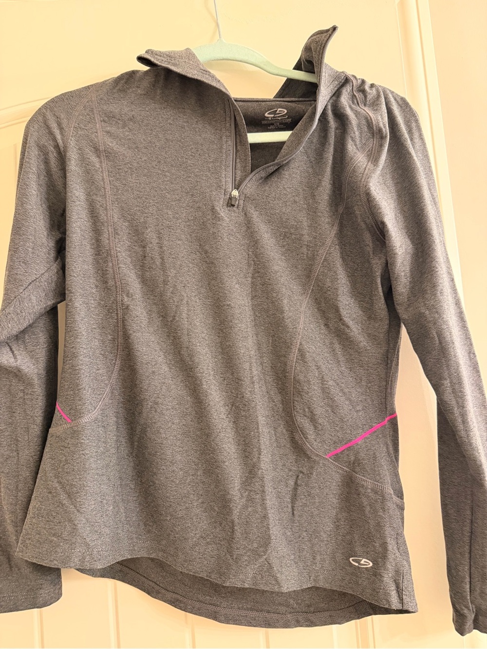 Champion Dark Gray Heather Athletic Top with White Logo